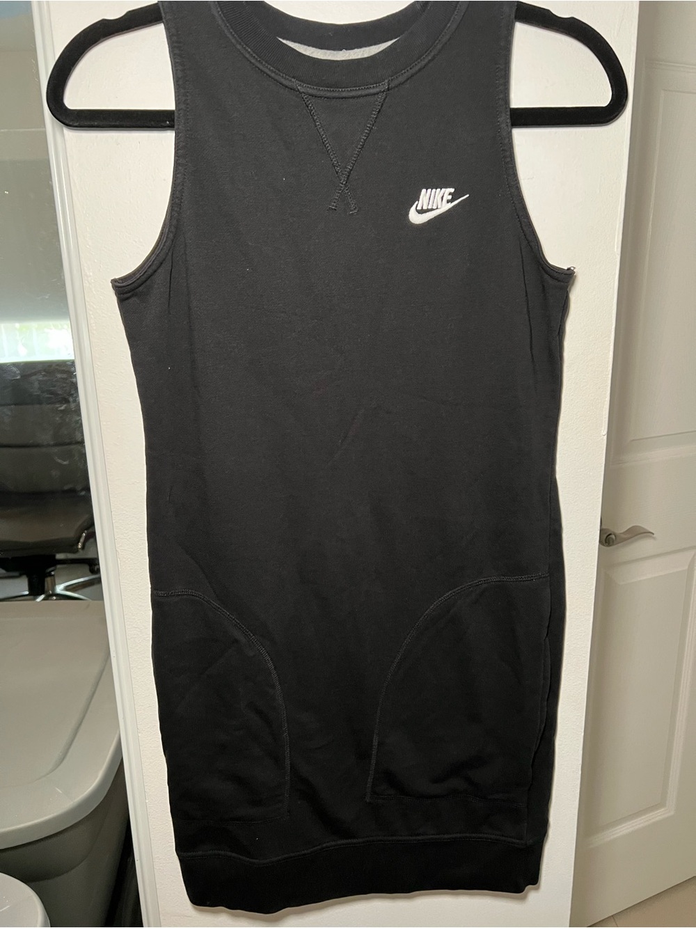 Nike Black Sleeveless Mini Dress with White Swoosh
